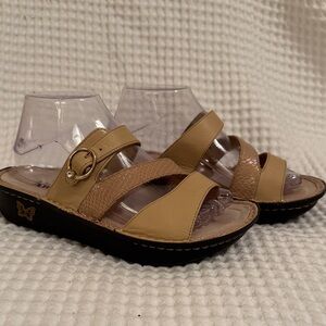 Alegria Tan Strappy Sandals Size 38